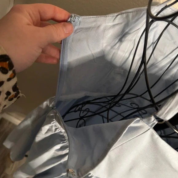 Reformation Cherrie Dress Blue sz 12 - Picture 6 of 12